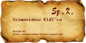 Szimonidesz Klára névjegykártya