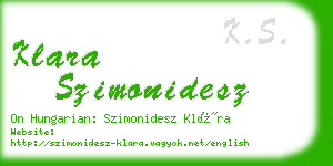 klara szimonidesz business card